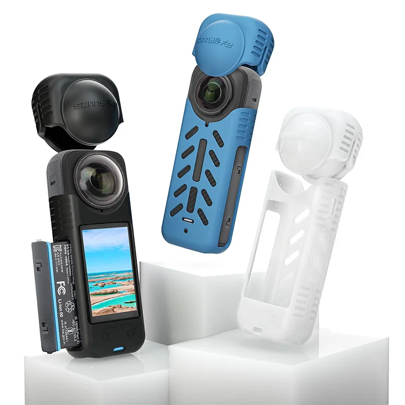 Silicone Lens Cap Cover para Insta360 X4, Body Anti-drop, Soft Protective Case, Action Camera Accessories