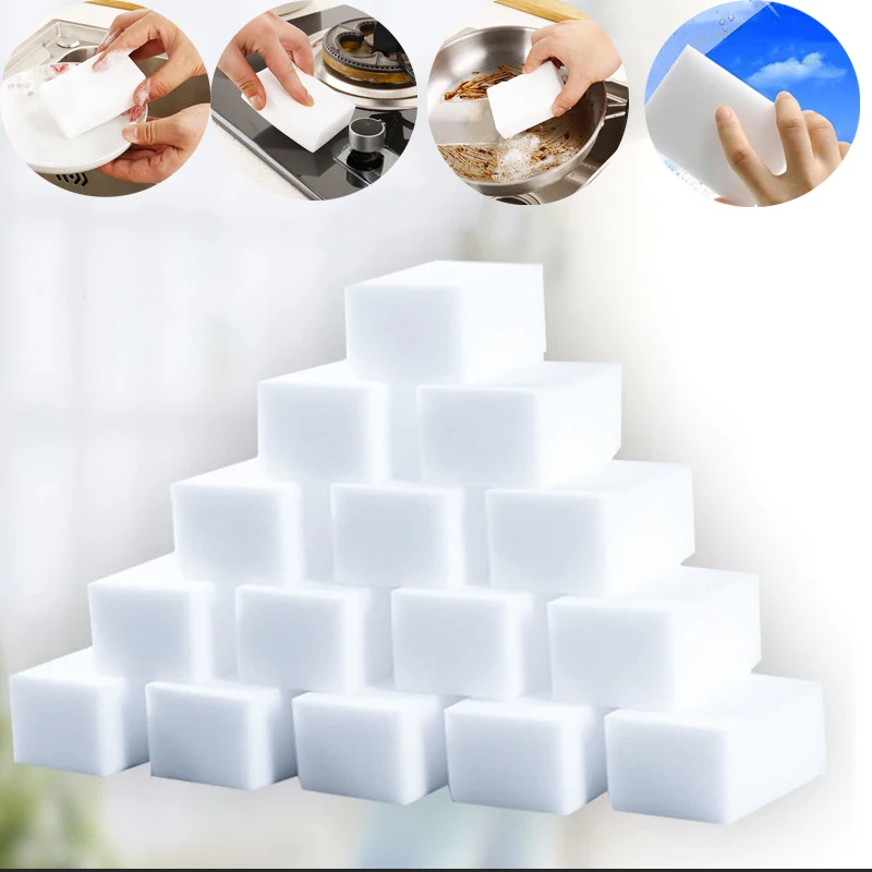 100Pcs/lot Multi-functional Cleaning sponge Magic Sponge Cleaning Eraser Melamine Sponge For Kitchen Bathroom 100*60*20mm