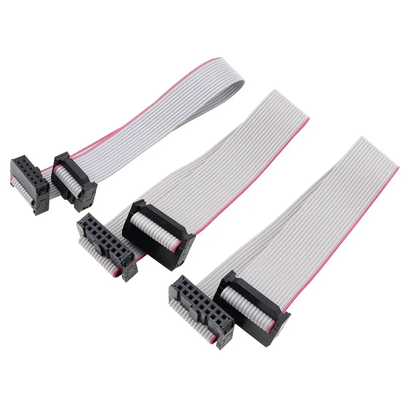 1Pcs 2.54mm Pitch JTAG ISP Gray Flat Ribbon Data Cable FC-6/8/10/12/14/16/18/20/24/26/30/34/40/50 Pin FOR DC3 F/F IDC Box Header