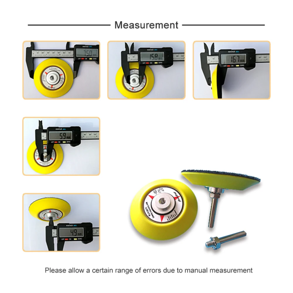 Almohadilla de respaldo de lijado de 75mm y 3 pulgadas, gancho y bucle con vástago de 6mm para pulir y moler, accesorios de herramientas eléctricas abrasivas