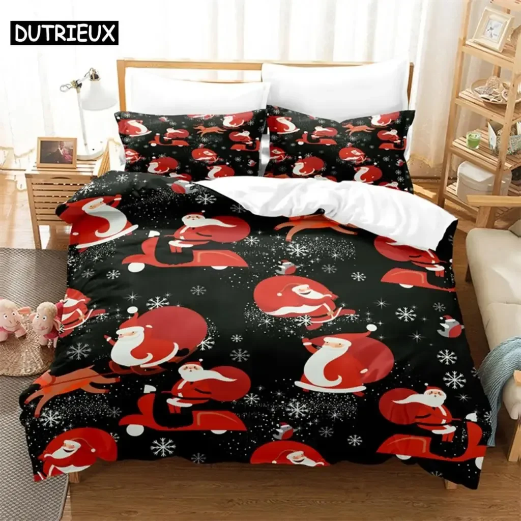 

Cartoon Santa Claus Bedding Set Duvet Cover Set 3d Bedding Digital Printing Bed Linen Queen Size Bedding Set Fashion Design