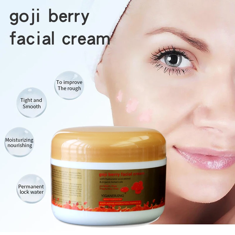1/2Pc YIGANERJING Goji Moisturizing Face Cream Wolfberry Essence Nourishing Moisturizing Whitening Women Facial Care Cream 100G view 4