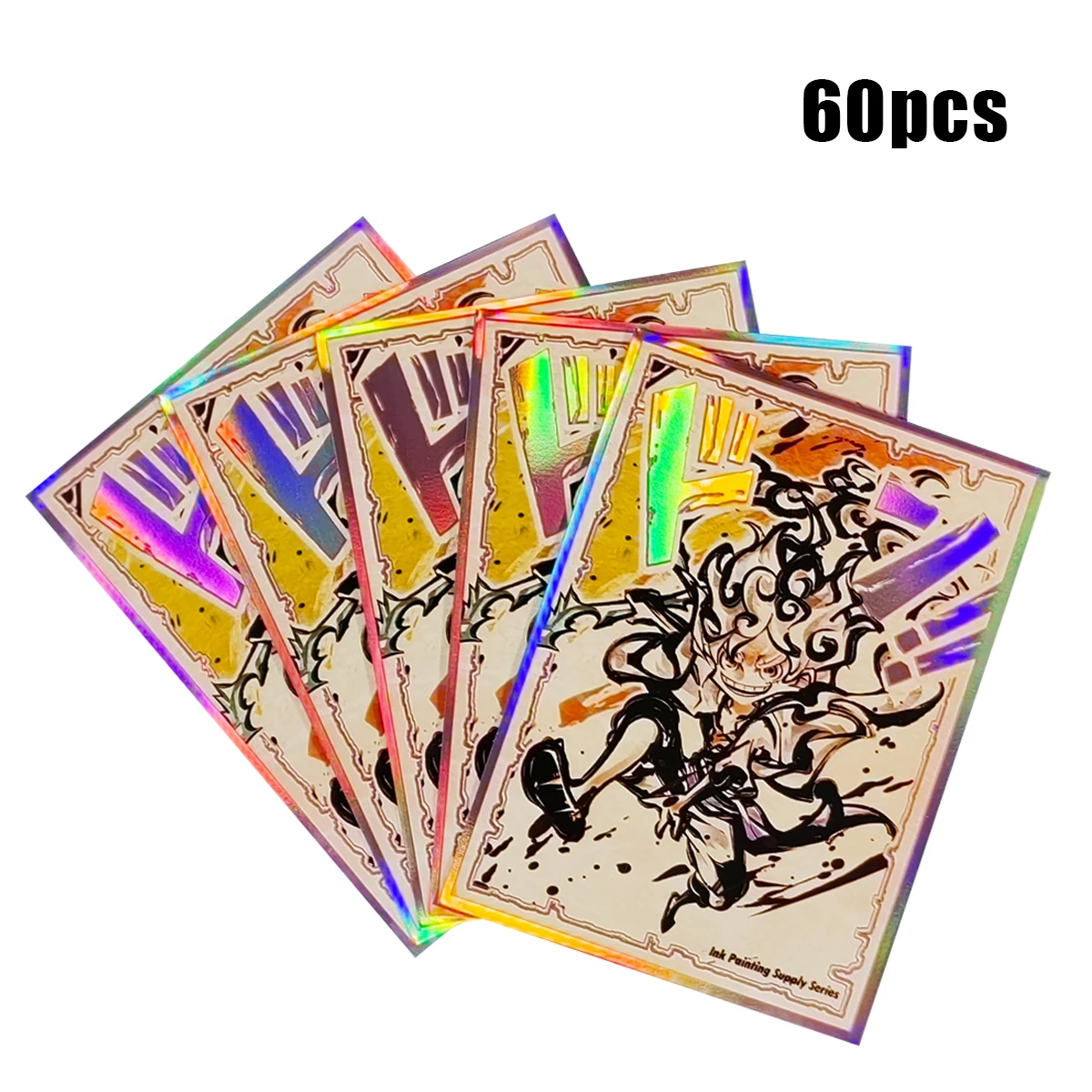 60 Stück Laser Luffy Spiel Anime Kartenhüllen PTCG Größe 67x92mm Schutzhülle Abdeckung - Spielzeug Hobbys Jungen Urlaubsgeschenke