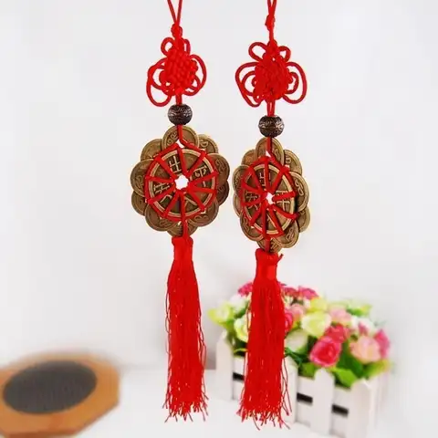 1 Pcs Feng Shui Mystic Knot Chinese Lucky Coins Wall Hanging Home Decor Wealth Career Health Cures Lucky Charm Amulet