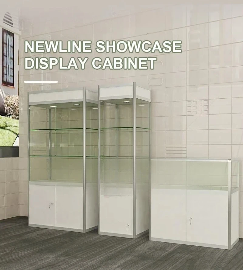Modern tempered glass display cabinet 6 shelves display cabinet high quality materials can be customized
