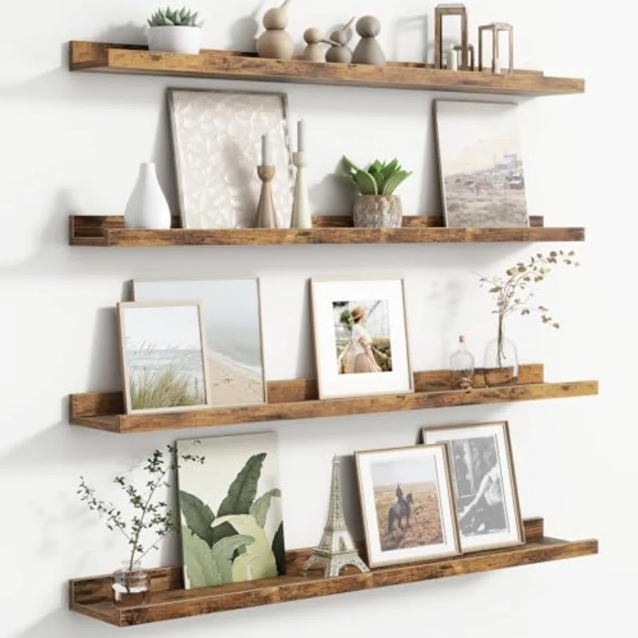 

Floating Picture Ledge Shelves for Wall Set of 4 36 Inch Wall Shelves with Lip Long Large Nursery Book Shelf for Toys Storage B