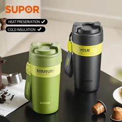 SUPOR Ceramic linerCoffee Cup Thermos Mug Leak-Proof Thermos Travel Thermal Vacuum Flask Insulated Cup Water Bottle