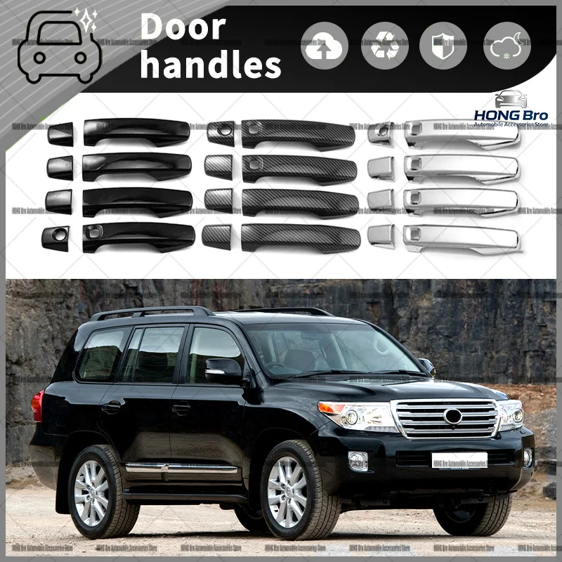 For Toyota Land Cruiser LC200 2008-2015 Door Handle Cover Trim, Exterior Door Handle Accessory