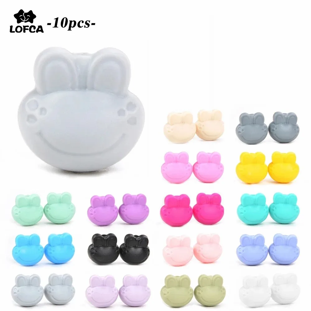 LOFCA Silicone Beads Frog 10pcs Animal Beads Food Grade Silicone production Necklace Bracelet Jewelry accessories