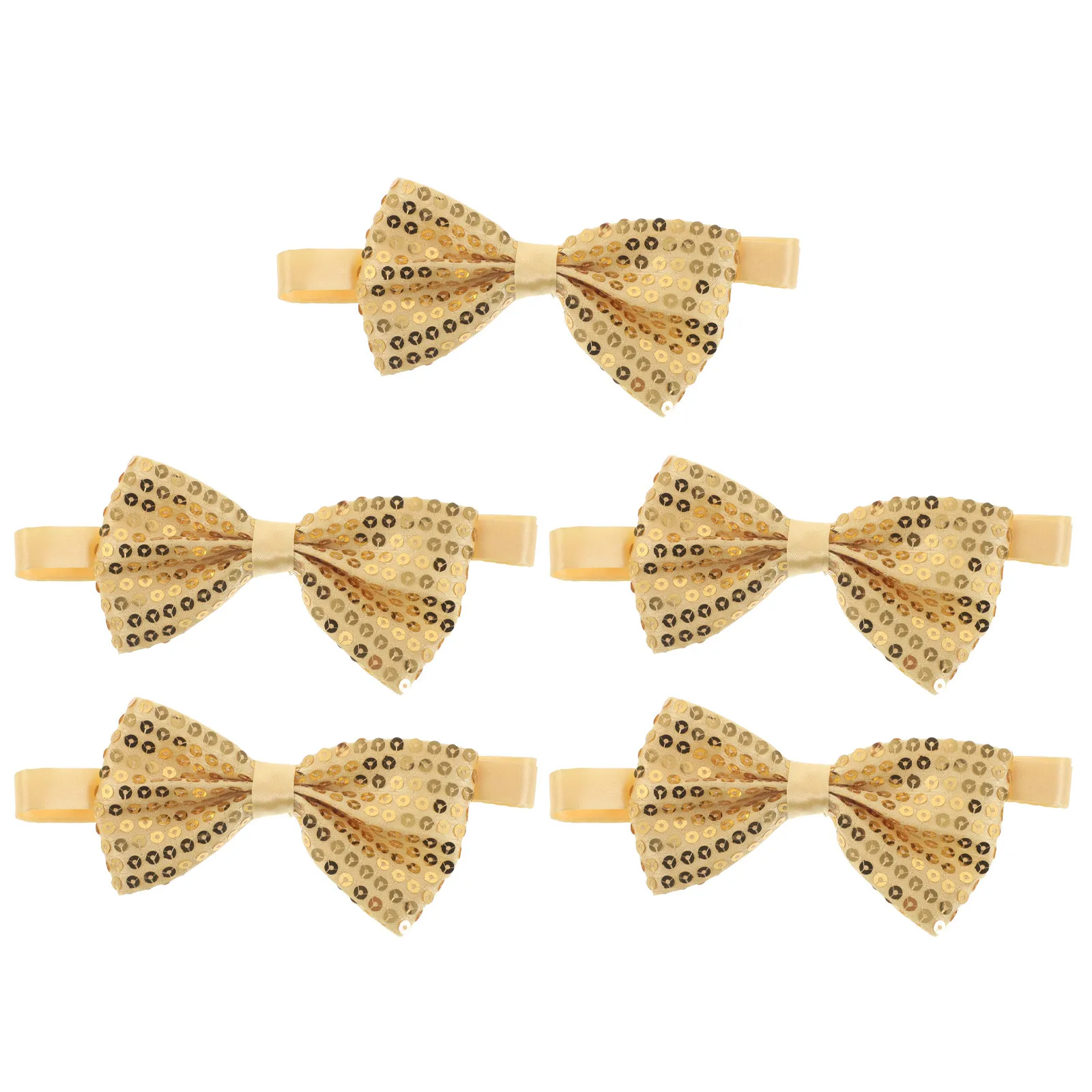 

5Pcs Children's Sequin Bow Ties Pre-Tied Adjustable Party Graduation Wedding Costume Bow Tie Kids