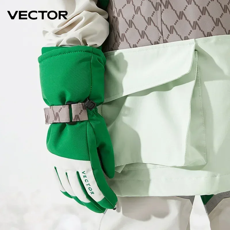 VECTOR Warm Ski Gloves Children's Winter Wool Waterproof Warm Children's Ski Gloves Ski 3M Cotton Heated Glove