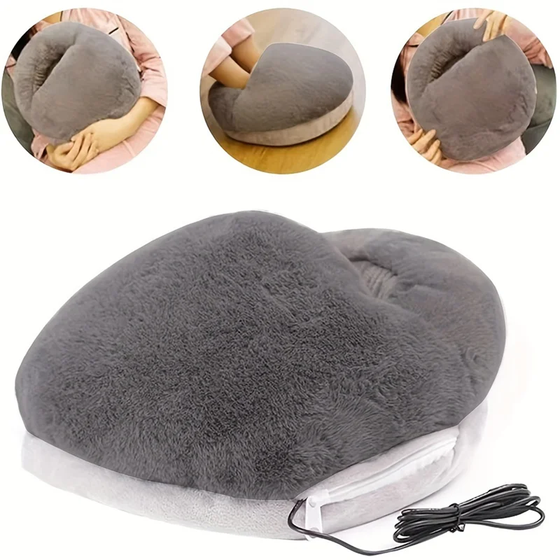 เครื่องอุ่นเท้าไฟฟ้า USB, เครื่องทําความร้อนอุณหภูมิคงที่, ขนห่านนุ่ม, เหมาะสําหรับห้องนอนฤดูหนาวสบาย - [Qahk]