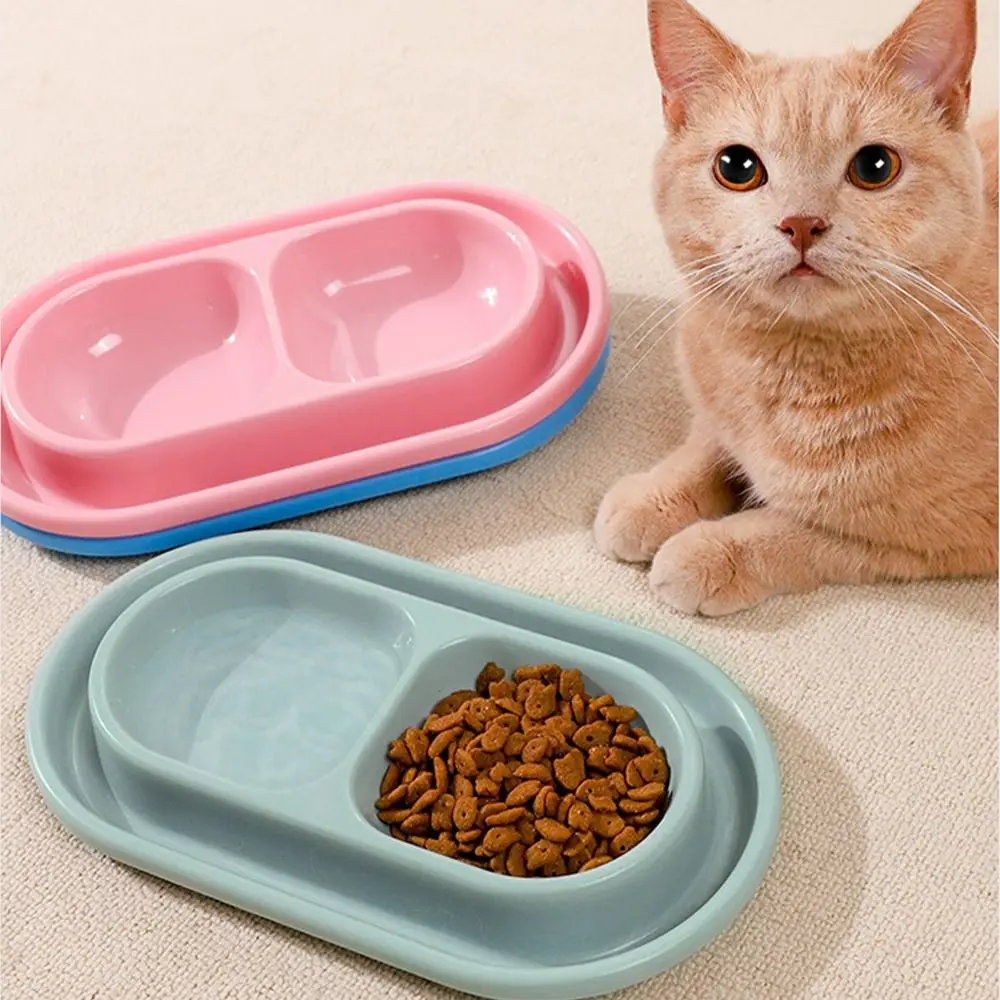 

Plastic Pet Feeding Double Bowls Rainproof Waterproof Pet Food Water Feeder Portable Anti Ants Dog Feeder Dispenser Outdoor