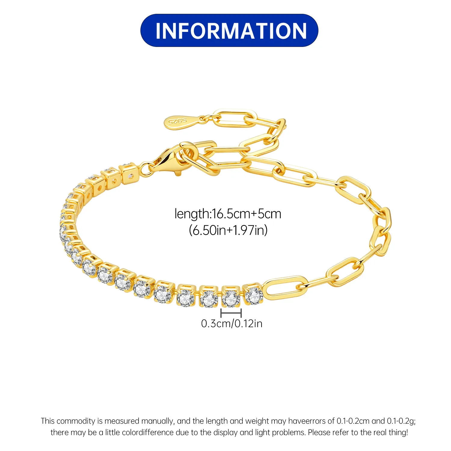 Neues doppellagiges Kettenarmband aus 925er-Sterlingsilber mit elliptischem Zirkon, Kettenglied, Damenarmband, Geburtstag, Festival, Schmuck, Geschenk – Detail 23