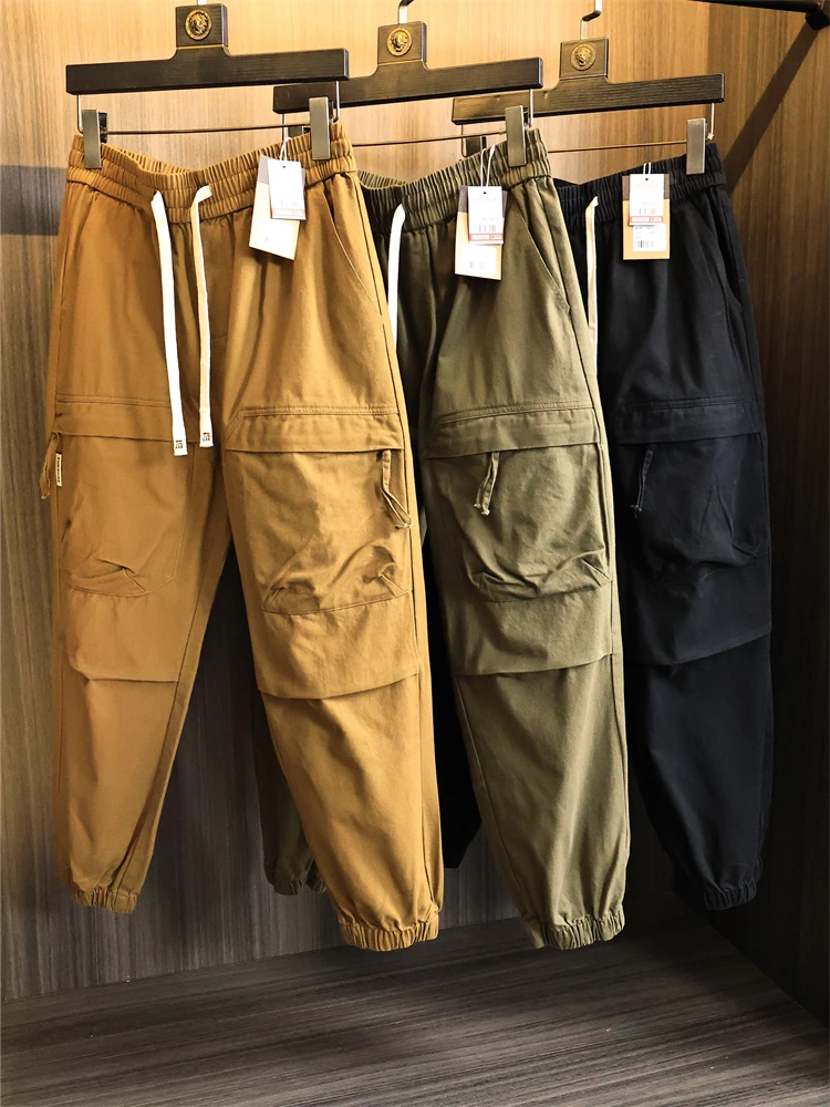 

American Sle Heavyweight Canvas Cotton Men's Faion Work Pants Spring Casual Trousers Loose Fit Long Pants Urban Sle