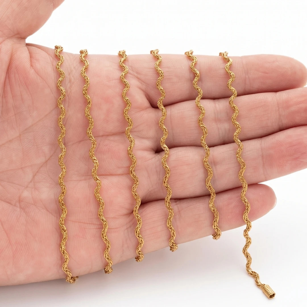1 Meter Edelstahl Wasserwellen-Ketten für Schmuckherstellung, Halsketten für Männer und Frauen, DIY Anhänger, Armbänder, Choker – Detail 2
