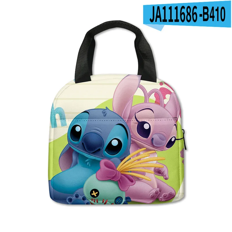 Bolsa de almuerzo con estampado de dibujos animados Stitch para estudiantes de escuela primaria y secundaria, lonchera aislada, bolso de mano, bolsa de comida para niños, nuevo