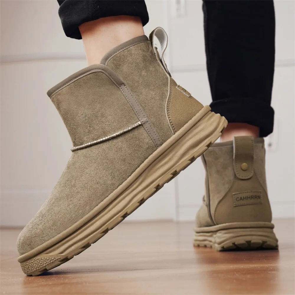 New Arrival Genuine Leather Australia Classic men Snow Boots men's Cow Leather Ankle Boots Plus Size Winter men Shoes