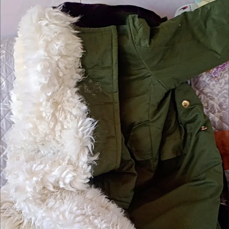 Abrigo grueso y cálido de lana Real, chaqueta interior gruesa con piel de oveja de invierno, protección militar cálida y fría