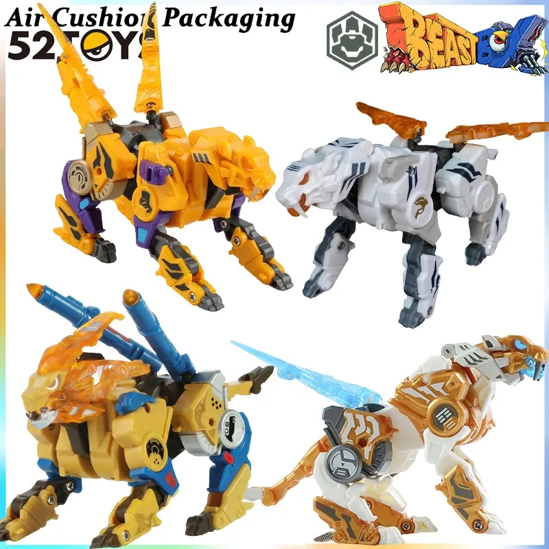 

52TOYS Genuine BEASTBOX Series Transformable Saber-toothed Tiger Mechanical White Tiger Golden Sword Action Figures Model Toys