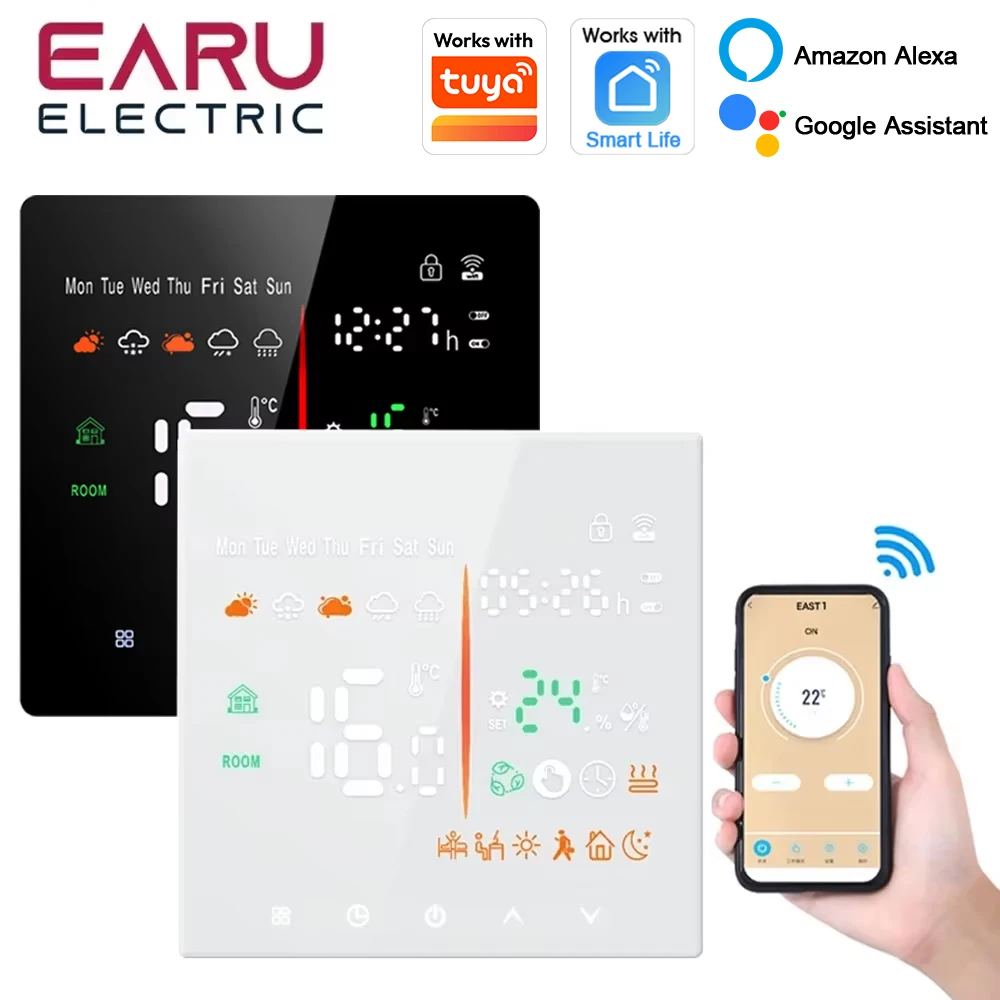 

Tuya WiFi Smart Thermostat Electric Floor Heating TRV Water Gas Boiler Temperature Voice Remote Controller for Google Home Alexa
