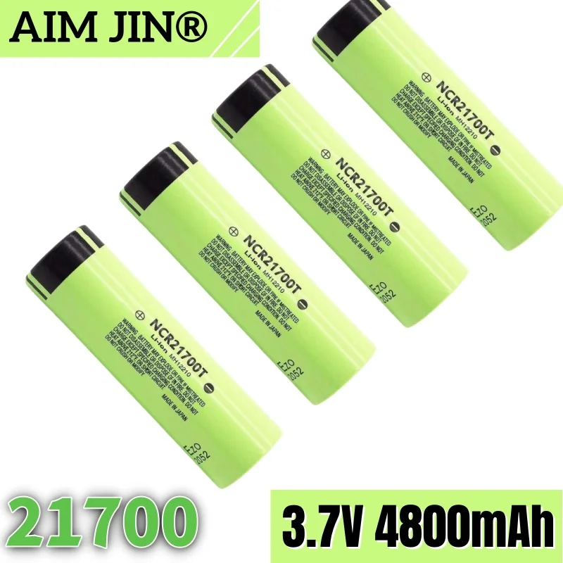 21700 3.7V 5000mAh flat top lithium-ion rechargeable battery, used for flashlight and car battery components