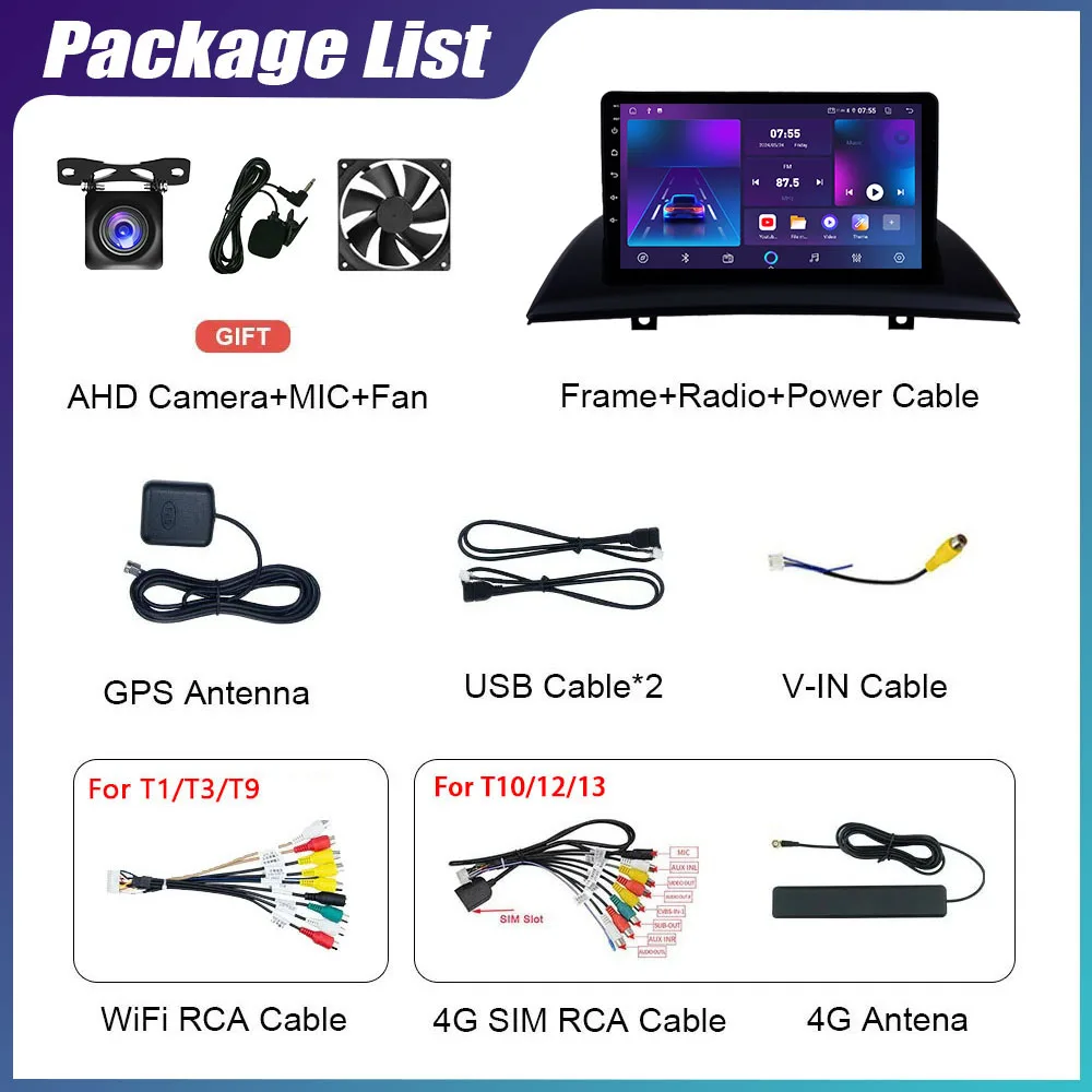 Radio Mobil Android Layar Sentuh HD untuk BMW X3 E83 2004-2012 Pemutar Video Multimedia Carplay Autoradio 4G Wifi Navi Unit Kepala GPS