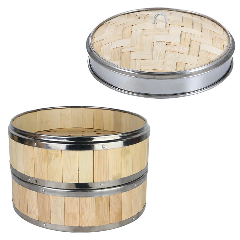 

Bamboo Steamer Cooking Stainless Steel Vegetables Multi functional Premium Simple Dust proof Insect proof Kitchen