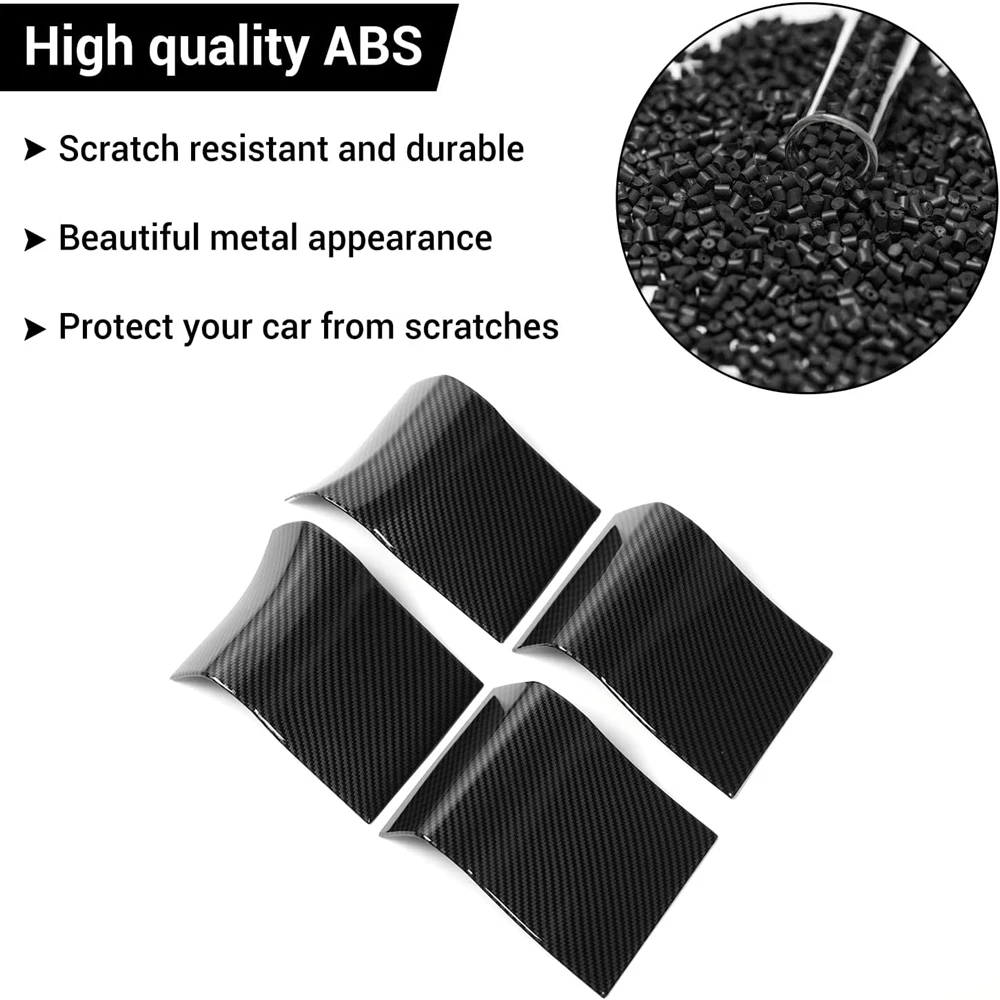 

For Ford F150 2015-2020 Interior Door Handle Panel Trim Carbon Fiber Texture ABS Cover Accessories