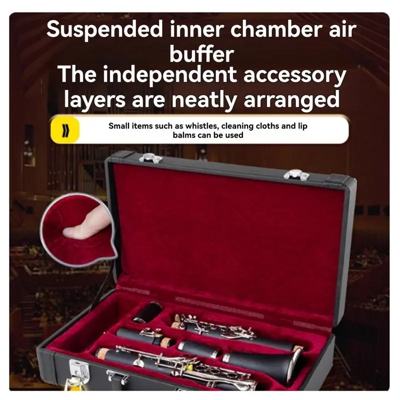 A51Q-حافظة محمولة مقاومة للماء للكلارينيت-حمل يدوي صندوق صلب حقيبة التخزين ملحقات أدوات النفخ الخشبية #2
