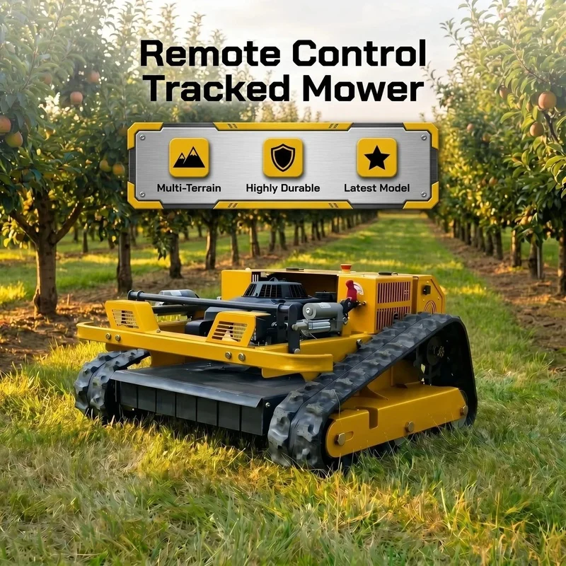 Source Factory Industrial Self Propelled Cordless 4-Stroke Crawler High Torque 9HP Gas Anti-Slip Riding Lawn Mower 550mm Grass