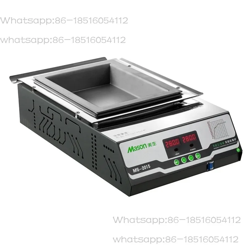 

MS-2015 Lead-free solder pot Smart Digital display 1500w melt tin 9.8KG temperature adjustable Square Melting tin furnace