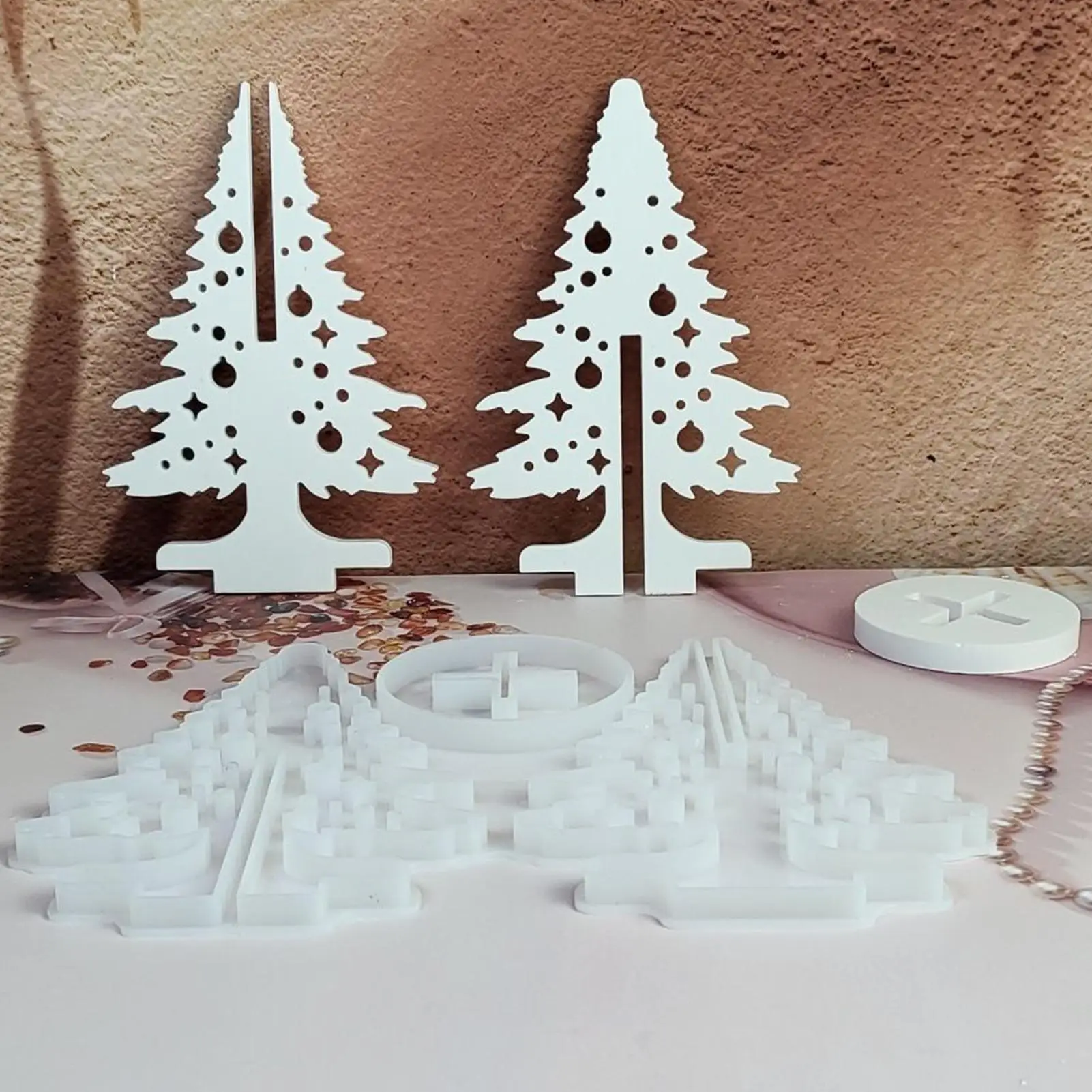 قوالب الراتنج عيد الميلاد شجرة عيد الميلاد شمعة صنع قوالب أدوات صياغة قابلة لإعادة الاستخدام لفن صنع الصابون الجص راتنجات الايبوكسي #4