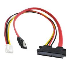 30cm FDD 4Pin Female SATA 3.0 Male To 22Pin 7+15 Data Power Supply Integrated Cable For ITX Computer Mainboard SSD HDD