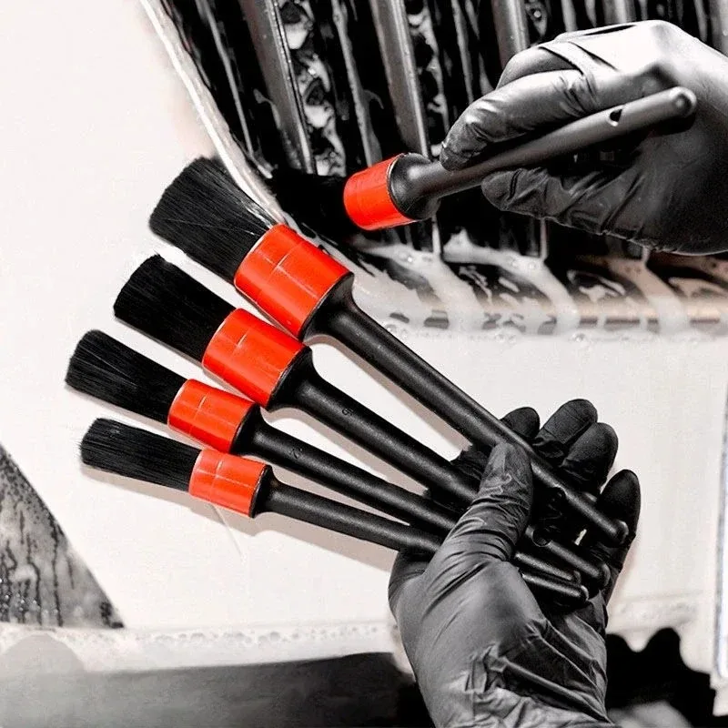5Pcs Car Cleaning Brush Kit Interior Dust Brushes Wheel Clean Tools Auto Detailing Accessories Set