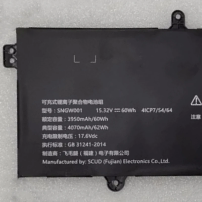 만리월 UF712 태블릿 PC용 교체 배터리, SNGW001, 4ICP7, 54/64 노트북, 15.32V, 62Wh, 4070mAh, 신제품