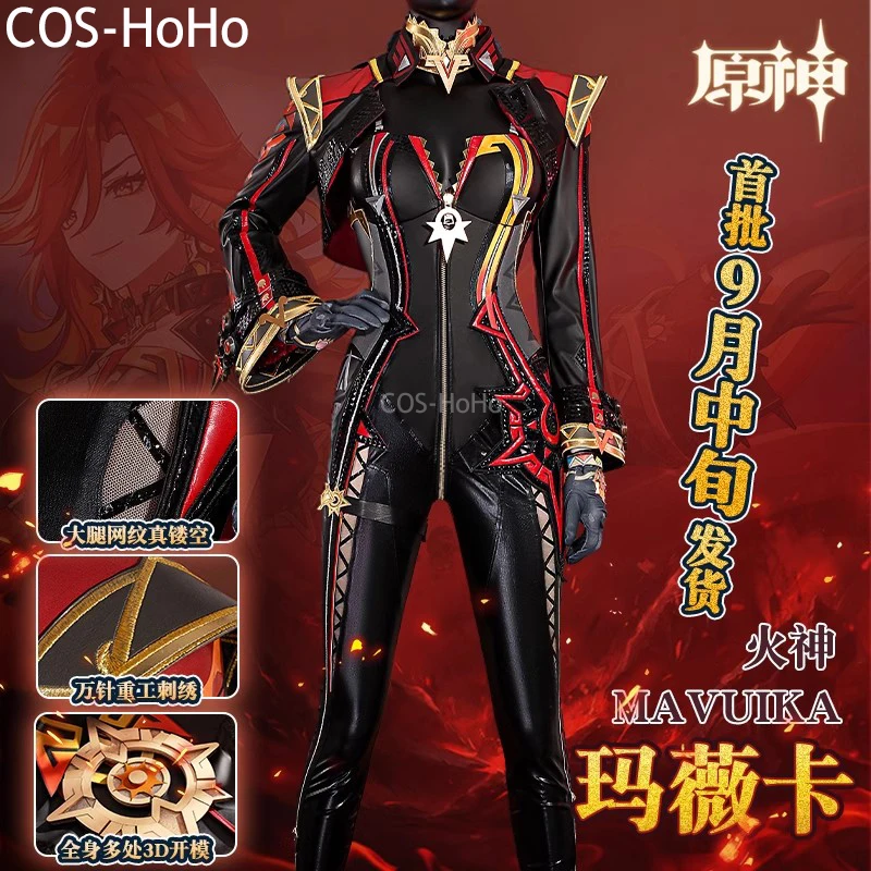 COS-HoHo Genshin Impact Mavuika Pyro Archon Jeu Trempé Sexy Uniforme Cosplay Costume Halloween Party Py Play Outfit Femmes XS-XXL