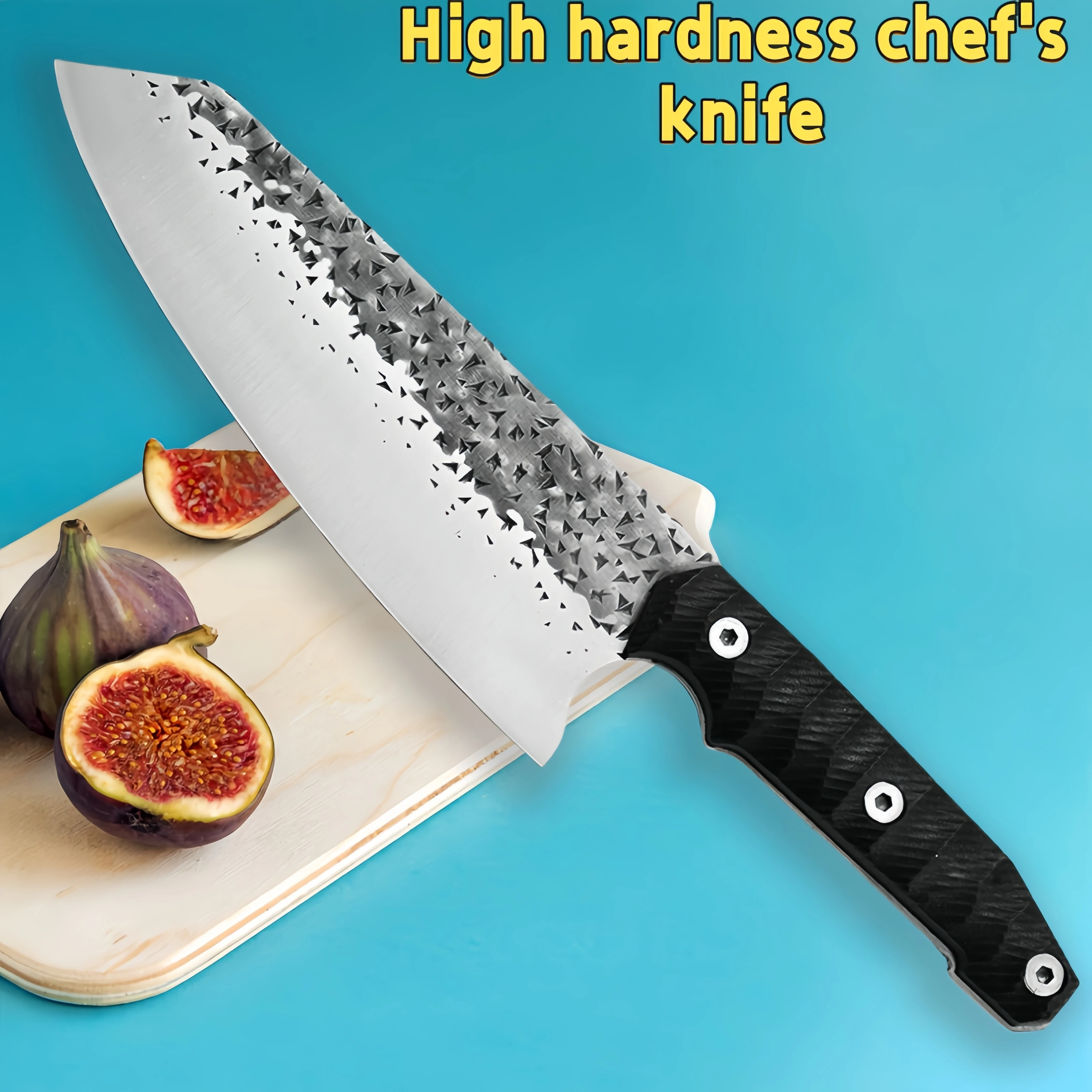 Chef's Knife Kitchen Knife for Cutting Meat Fruit & Vegetables  Premium Kitchen Accessories Black handle Dishwasher safe