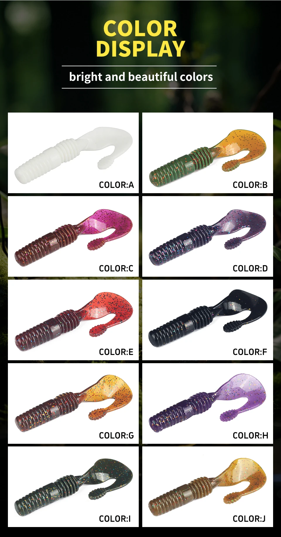 Supercontinent Soft Lure Grub Worm Power Tail 7cm Grub Screw Thread Wobbler Swimbait For Bass Trout