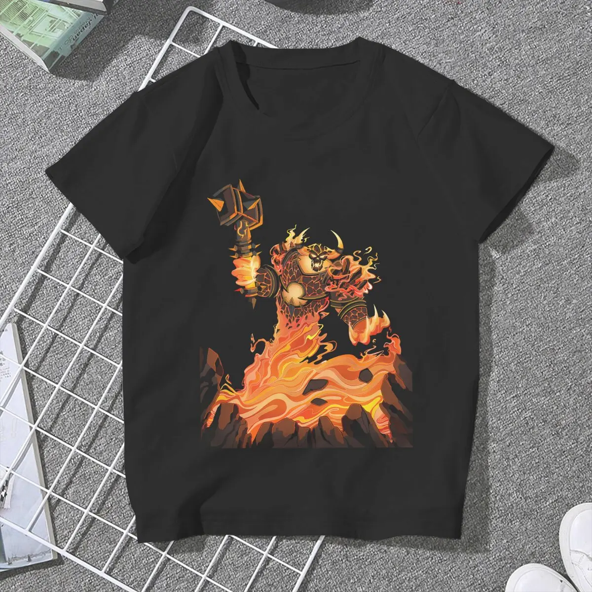 Ragnaros Female Shirts World of Warcraft Loose Vintage Women Clothing Harajuku Casual Feminine Blusas