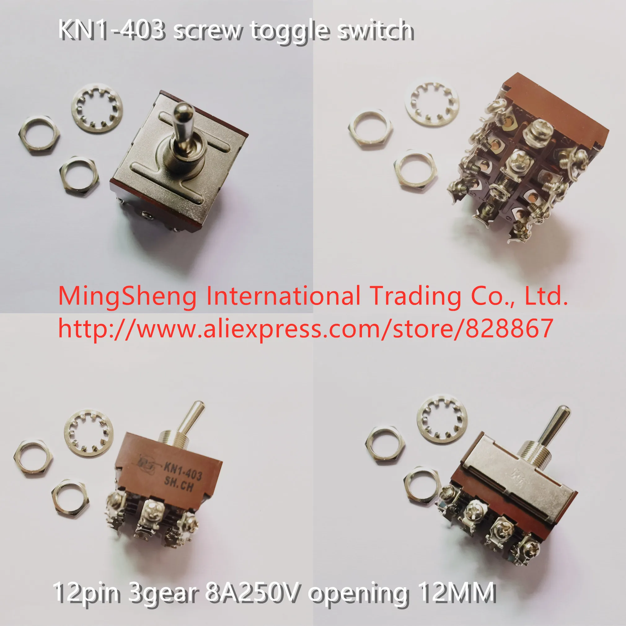 

Оригинальный новый 100% KN1-403 винтовой тумблер 12pin 3 шестерни 8A250V открытие 12 мм