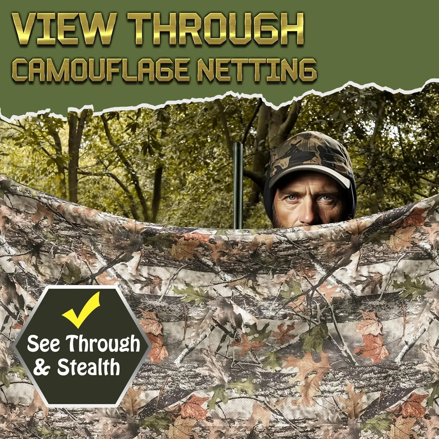 300D camouflage burlap, durable camouflage netting, quiet camouflage netting for hunting, tree stands, car covers and photograph