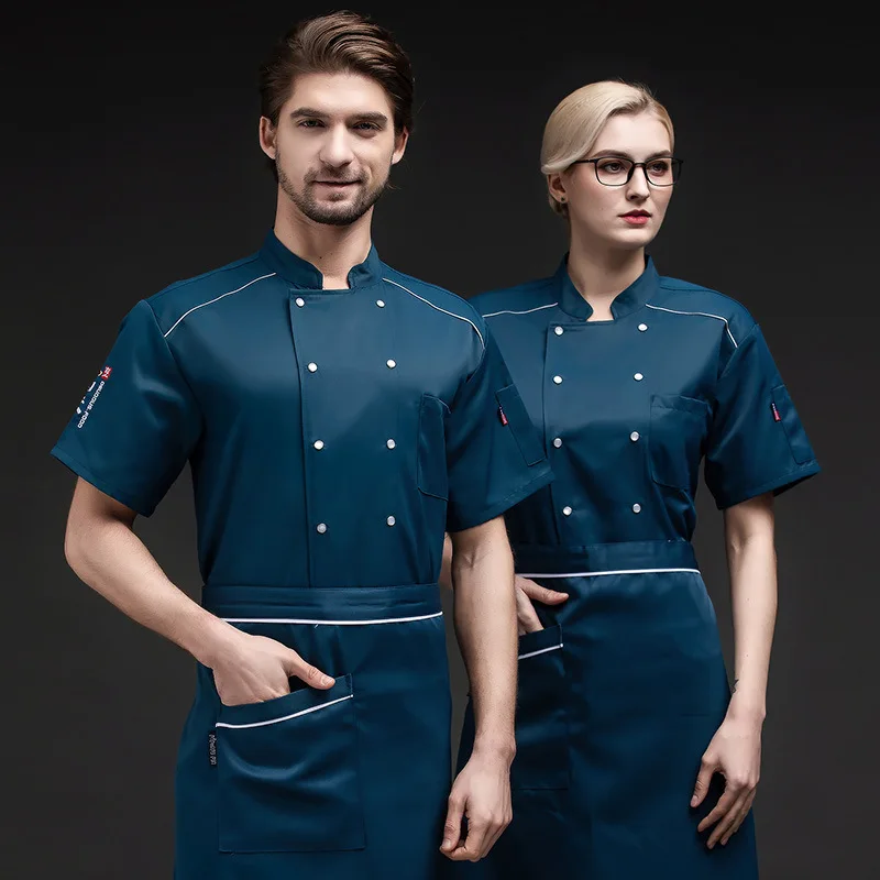 

Summer short-sleeved breathable custom clothing for pastry shopsLOGOChef's work uniform for the restaurant kitchen