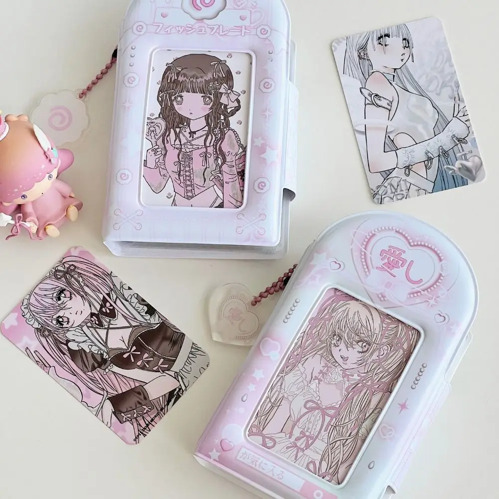 Três-em-um Grade Photo Card Album para Meninas, Cartoon Picture Album, Creative PVC, Small Card Storage, Gift