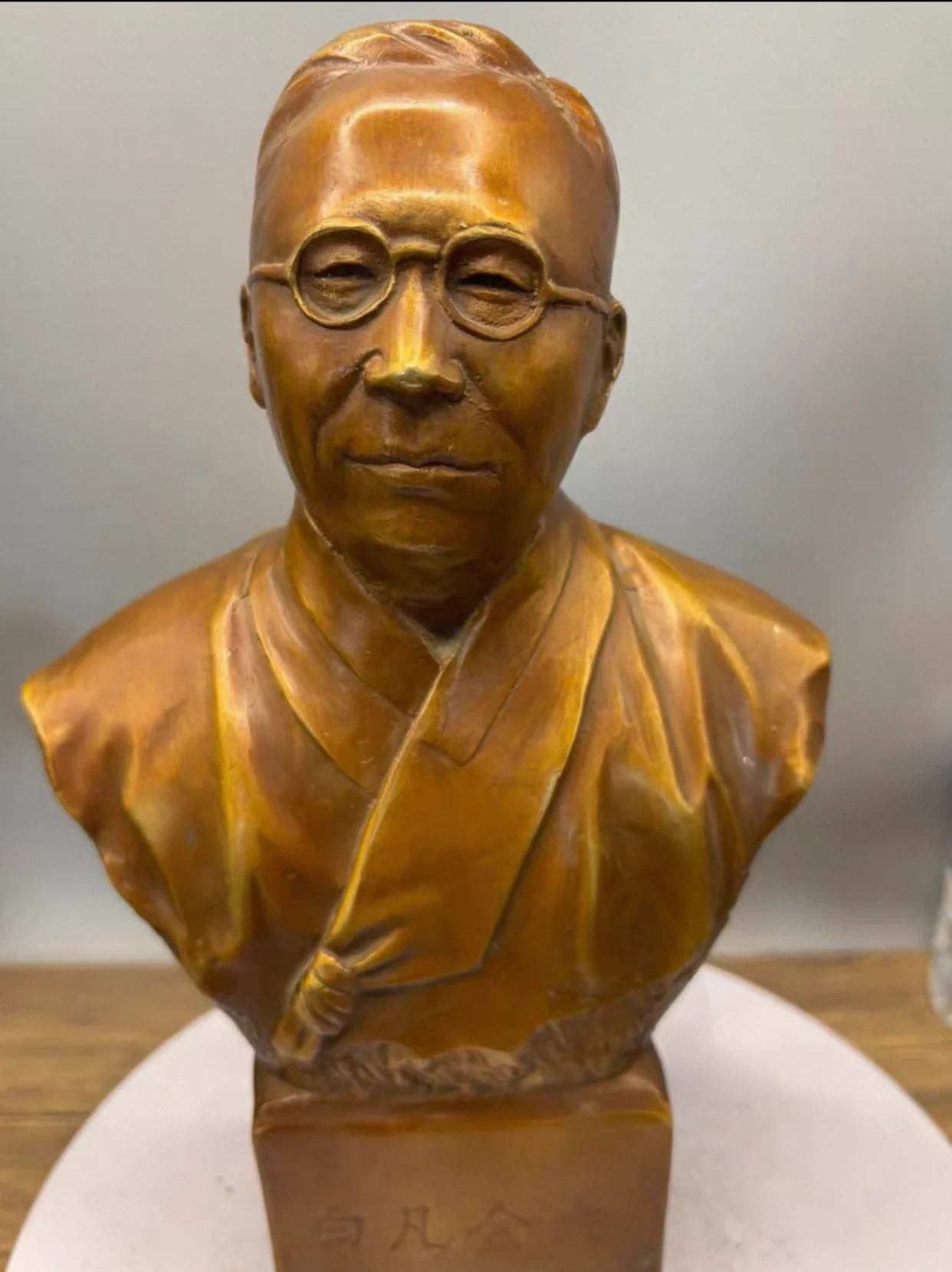 Collection bronze sculpture Korean historical figures Independence Leader Kim Koo statue home office bar decoration art