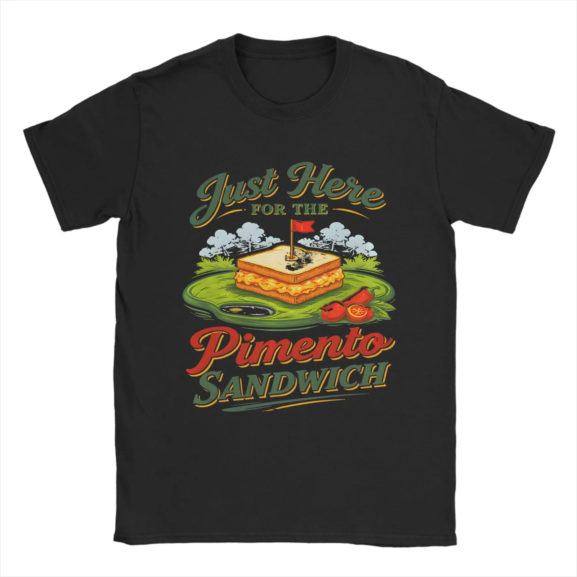 Just Here For The Pimento Cheese Sandwich Golf Humor Season T Shirt Men's  ClassicT Shirts Summer O Neck Tee Shirt Plus Size Top