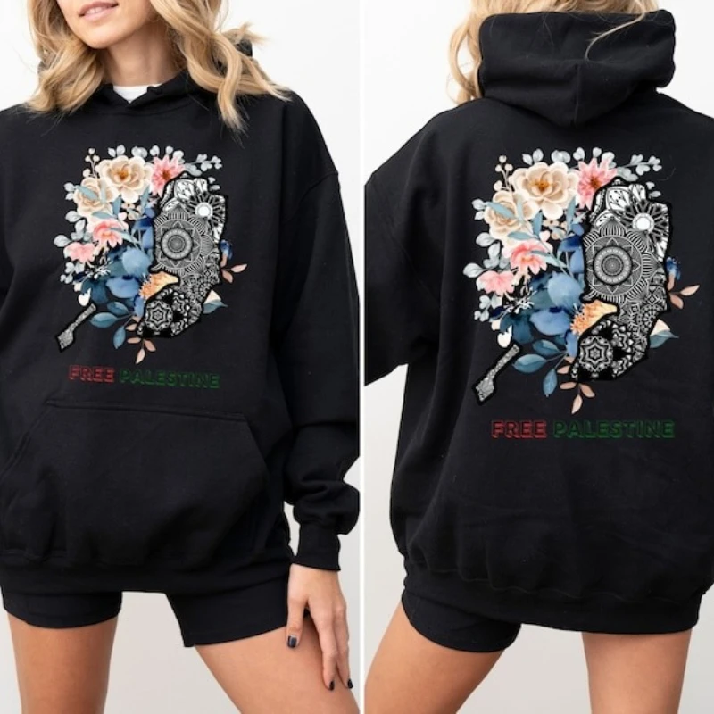 Free Human Rights Apparel Hoodie Top Stand with Save Protest Hoodie Autumn and Winter Long Sleeve Keep Warm Matching Hoodies