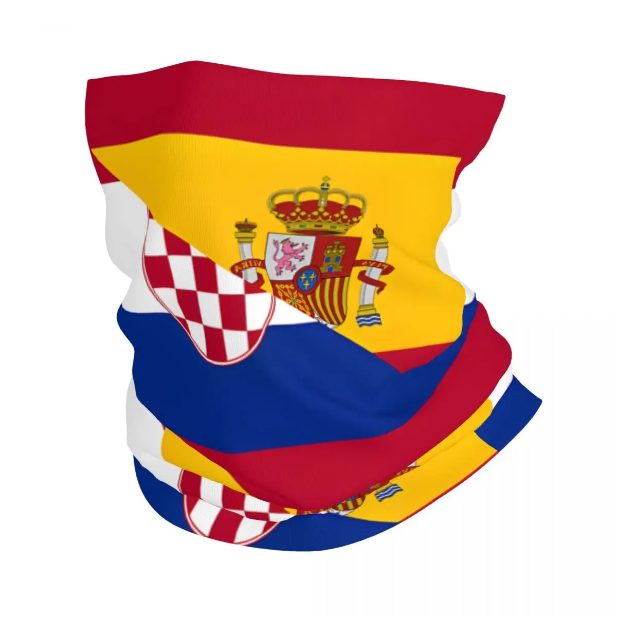 Croatia Spain Flag Scarf Neckerchief Neck Face Mask Polyester