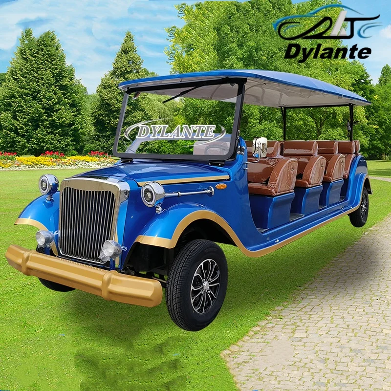 CE Approved 4 Wheel Sightseeing Vintage Classic Car Adult Utility Vehicle Club Car 72V Lithium Battery Antique Sightseeing Cart