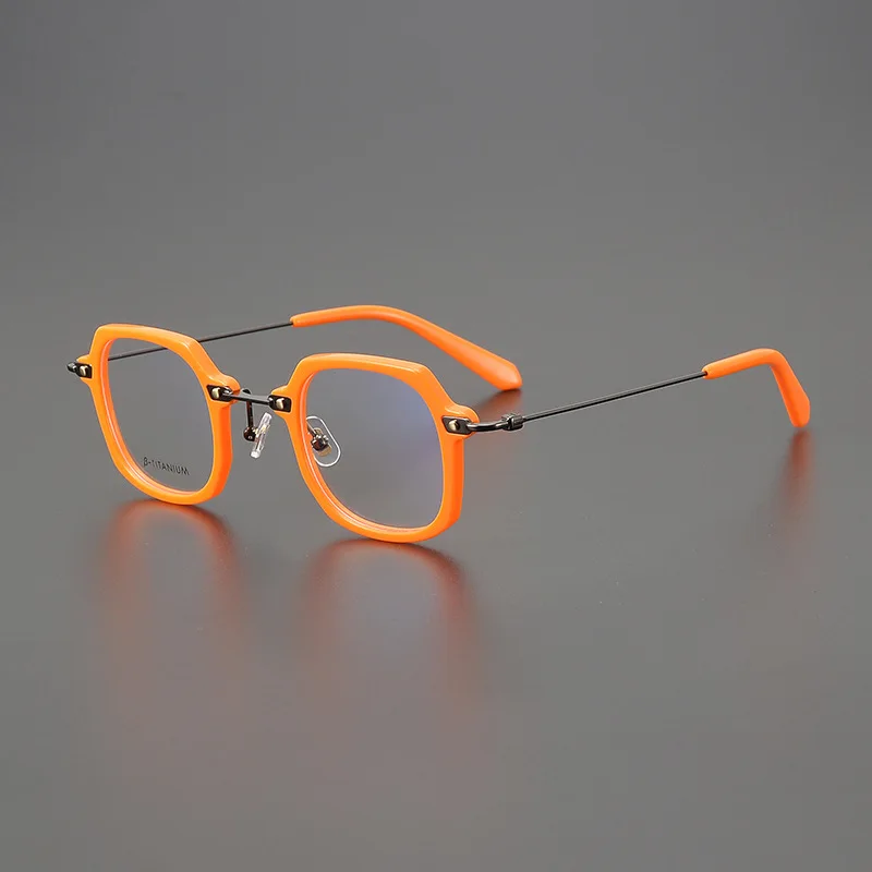 

Originality Design Handmade Acetate Frame Eyeglasses Extra-light Pure Titanium Fashion Glasses Multicolor Classical Eyewear